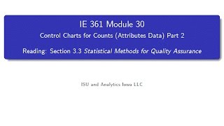 Statistical Process Improvement Module 30 [upl. by Merissa601]