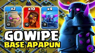 BASE APAPUN RATA GOLEM  SUPER WIZARD  PEKKA GOWIPE  STRATEGI WAR TH 13  CLASH OF CLANS [upl. by Garcia]