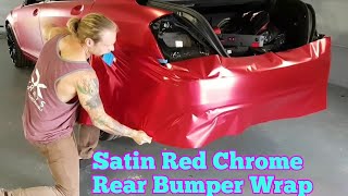 Super detailed How to vinyl wrap a rear bumper in satin chrome using an inlay By ckwraps [upl. by Dalia]