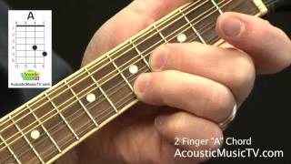 How to Play a Two Finger A Chord on the Mandolin • AcousticMusicTVcom [upl. by Bast349]