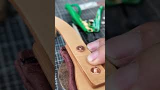 How to use brass rivets leather bag leatherbackpack shortscopper rivet leathercraft diy [upl. by Nodnart295]