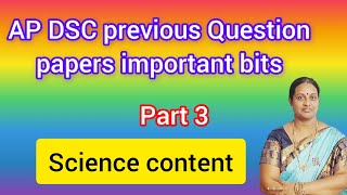 part 3 AP DSC Science Content n Methodology important bits [upl. by Assilac]