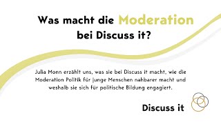 Was macht die Moderation bei Discuss it [upl. by Sugar]