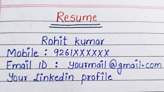 How to write a resume Resume writing in English  Resume format for freshers in English [upl. by Herzog]