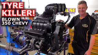 BLOWN 350 Small Block Chevy  TYRE DESTROYER [upl. by Esiom]