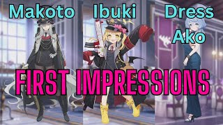 Blue Archive JP Dress Ako Makoto and Ibuki first impressions [upl. by Key497]