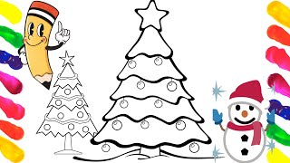 Merry Christmas DrawingDrawing Christmas treePainting Colouring [upl. by Au361]