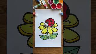 Simple Watercolor Coloring coloringpages art coloringforadults coloringbook watercolor ladybug [upl. by Schacker]