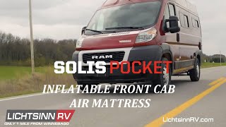 LichtsinnRVcom  Winnebago Solis Pocket  Inflatable Front Cab Air Mattress [upl. by Eyatnod]