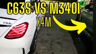 C63s amg vs m340i  x4m comp [upl. by Sherfield]