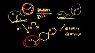 Acetals as protecting groups and thioacetals  Organic chemistry  Khan Academy [upl. by Elleuqram]