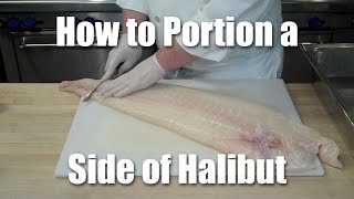 How To Butcher And Portion Halibut Fish Fabrication [upl. by Yadnus279]