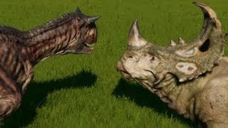 Jurassic World Evolution  Carnotaurus vs Sinoceratops 1080p 60FPS [upl. by Ilyse]