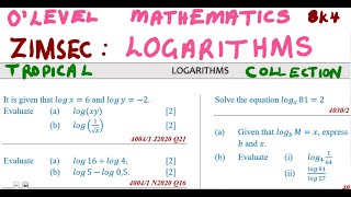 O level Mathematics Logarithms Exam ZIMSEC Part 1mathszoneafricanmotives mathswithadmirelightone [upl. by Demmy]