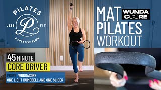 Mat Pilates 45 Minute WundaCore Workout  Core Driver by JessPFit [upl. by Hsac]