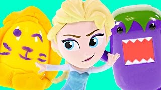 PLAY DOH Stop Motion Surprise Eggs Disney Elsa Frozen DomoKun Toy Animation by DCTC [upl. by Dannye752]