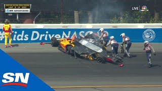 Another IndyCar Crash At Pocono Raceway Stirs Up More Controversy [upl. by Nehcterg484]