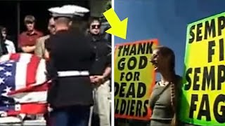 Westboro Baptist Church Riots At Marine Funeral Gets Greeted By Bikers [upl. by Neeron]