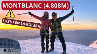 ✅Ascensión 👉al MONT BLANC🏔SOLOS por el refugio de Goûter ⚠️BOLERA💀Le couloir de la mort [upl. by Ahsienek514]