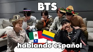 BTS HABLANDO ESPAÑOL los más latinos del condado [upl. by Dorothi]