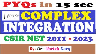 Complex Integration  Short Cut Tricks  CSIR NET 2011 to 2023 [upl. by Dunaville]