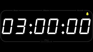 3 Hour  TIMER amp ALARM  1080p  COUNTDOWN [upl. by Ellerred]