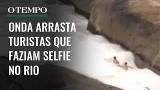 Turistas são jogados ao mar quando faziam selfie na Pedra do Arpoador no Rio de Janeiro [upl. by Valerie]