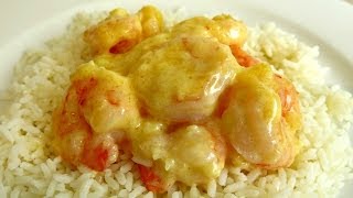 GARLIC CREAM KING PRAWNS RECIPE [upl. by Garwood]