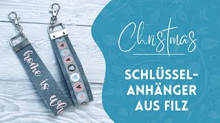 Weihnachtsgeschenkidee 1 Schlüsselanhänger aus Filz nähen und beplotten [upl. by Laval]