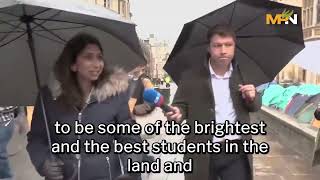 Suella Braverman gets silent treatment by proPalestine student protesters of Cambridge University [upl. by Gerardo]