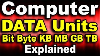 Bit Byte KB MB GB TB PB Computer Data Memory Units Hindi  Kshitij Kumar [upl. by Ahsai]