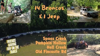 14 Broncos 1 Jeep on the Daniel Boone Backcountry Byway Spaas Pumpkin Hell Creek Fincastle offroad [upl. by Young]