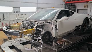 My WRECKED Ferrari 458 gets NEW Front Frame Support [upl. by Athalla279]