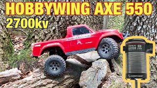 Hobbywing AXE 550 3300Kv test high pulling torque and stable drag brake [upl. by Ahsinor559]