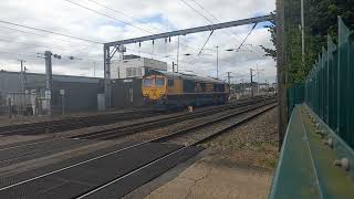 GBRf 66790quotLouisequot passes through cremorne lane crossing light locomotive on 1792024 [upl. by Atter]