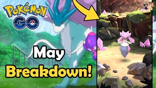 MAY 2024 EVENT BREAKDOWN in Pokémon GO  Community Day Raids Giovanni amp Spotlight Hours [upl. by Akemihs518]