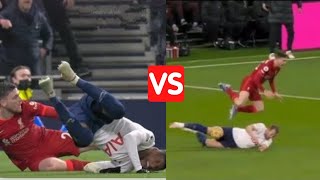 Robertson Red card on Emerson Royal Vs Harry Kane yellow card tackle slide on Andy Robertson [upl. by Ettedualc360]