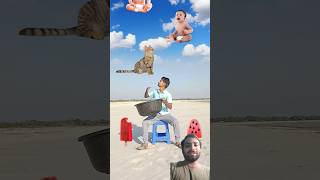 Crying Flying babies catching vs cat amp puppy  Funny magic vfx video 😀😀😀 [upl. by Gino]