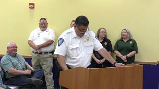 Cov Police Chief amp EMS Head Smith Recognizes Personnel For Performance 91024 [upl. by Sonni]