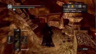 Dark Souls NG Demon Ruins  Ceaseless Discharge and GoldHemmed Black Set [upl. by Akimik980]