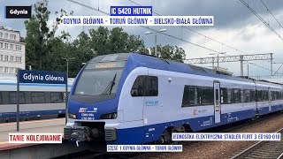 Pociąg IC5420 HUTNIK Gdynia Główna  Toruń Główny  BielskoBiała Główna część 12 Tanie Kolejowanie [upl. by Lucier]