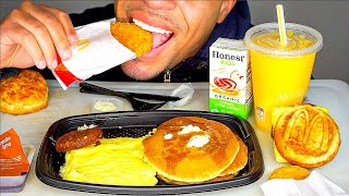 ASMR MCDONALDS BIG BREAKFAST WITH HOTCAKES HASH BROWNS MANGO PINEAPPLE SMOOTHIE MCGRIDDLE MUKBANG [upl. by Phemia615]