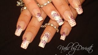 EASY POLKA DOT FRENCH TIPS AND FLOWERS NAIL ART TUTORIAL USING BPS SILICONE STAMPING TEMPLATES [upl. by Edaj869]