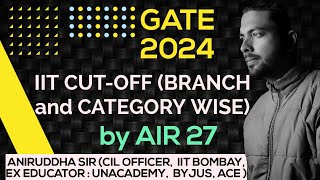 IIT MTech Cutoff Category wise Branch Wise 2024 gate2024 aniruddhasir iiscbangalore youtube [upl. by Suoivatnod663]