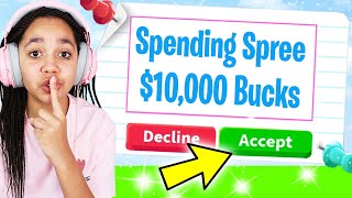 CAN I SPEND ALL My MONEY In Adopt Me Roblox Challenge [upl. by Kiri449]