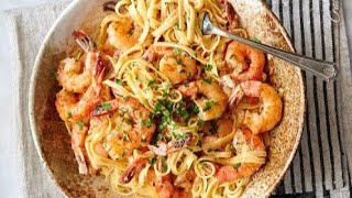 Makarona me karkaleca ne 15 min  Shrimp Pasta easy recipe [upl. by Wahs]