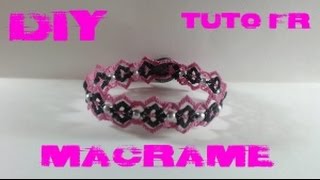 DIY  Tuto FR  Bracelet double pics en macramé [upl. by Kirre]