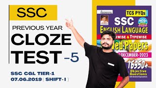 SSC  CLOZE TEST  5  KIRAN PUBLICATION  PREVIOUS YEAR  16950 [upl. by Lesoj854]