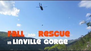 Fall and BlackHawk Chopper Airlift in Linville Gorge Wilderness NC [upl. by Thill238]