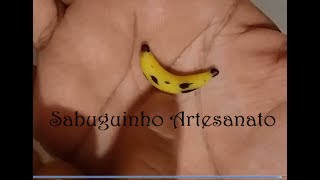 Como fazer Mini frutas em biscuit  banana [upl. by Groos]